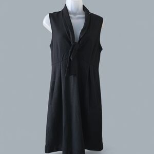 Theory Sleeveless Black Tie‎ Neck Sheath Dress Size 10